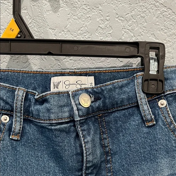 Jessica Simpson Blue Distressed Straight Leg Jeans Size 16 - Picture 3 of 5